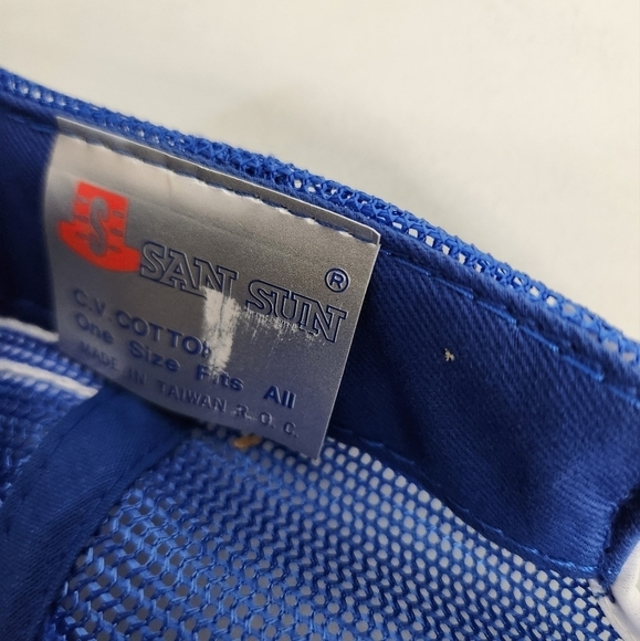 Vintage Lifschultz Freight Blue and White Three Stripe Snapback Trucker Hat - Picture 8 of 8